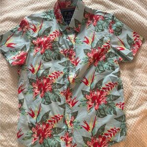 Tropical Floral Men's Short Sleeve Shirt